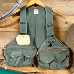 Vintage Filson Strap Foul Weather Fly Fishing Vest 132 Rare color green